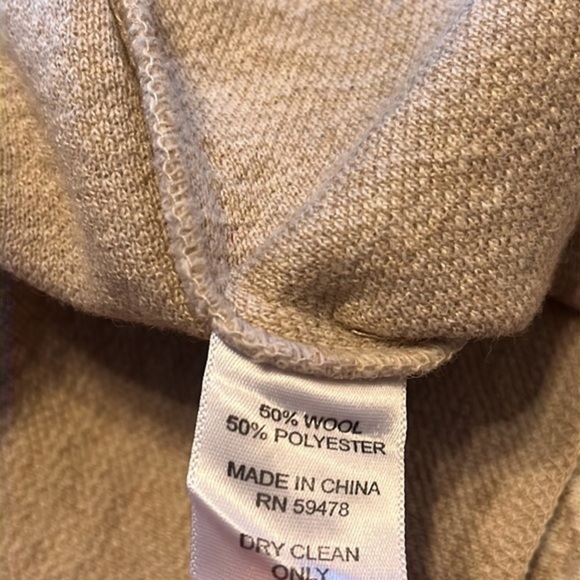 Adrienne Vittadini cardigan sweater womens size large tan/cream 50% wool - Picture 8 of 8